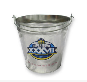 China Gift / Food Packaging Small Galvenized Metal Tin Bucket With Handle supplier