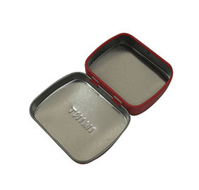China 4C Printed Exterior Rectangular Little Chocolate Tin Box With Embossed Lid supplier
