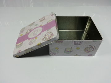 China Rectangle Food Grade Tin Containers Square Tin Boxes For Coffee / Cookie supplier
