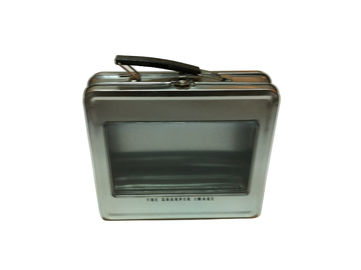 China Plain Clear Window Metal Tin Boxes Food / Fruit / Lunch With Lid supplier