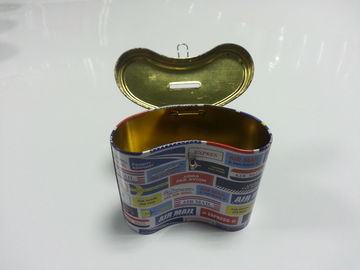China Irregular Colorful Tin Coin Hinge Box For Coin Storage , 130x60x110mm supplier