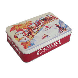 China Canada Metal Tin Container Box , 205 x 140 x 45mm Tin Can For Candy supplier