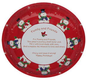 China Christmas Round Tin Serving Trays supplier