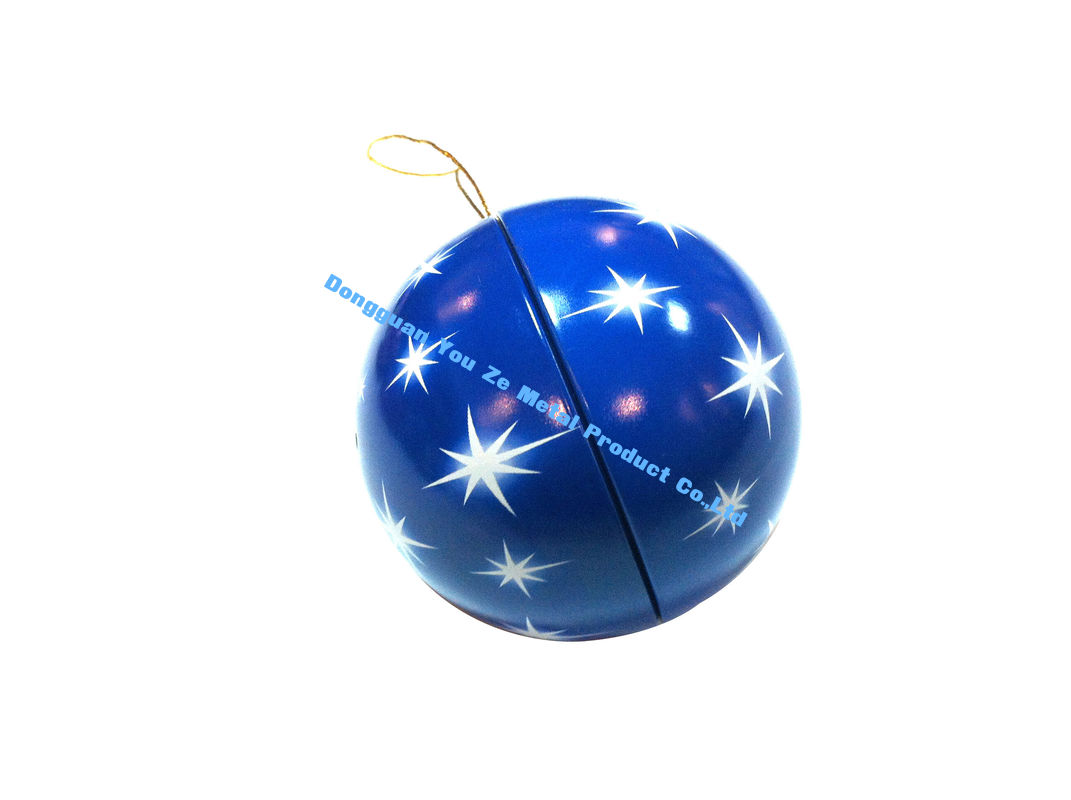 blue metal mini tin cans ball shaped tin for easter very christmas cookie canisters
