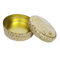 Gold Flower Print Metal Tin Containers With Round Shape Dia 80mmx25mm supplier