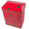 Red Printed Empty Gift Tins With Cover , House-Shaped Tin Jar supplier