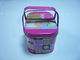 Portable Lunch Metal Tin Box Two Handles Pink Thickness 0.23mm supplier