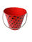 Black Dot Red Printed Metal Tin Bucket Double Sided Printed 6.25 x 6.25 x 5.5&quot; supplier