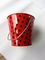 Black Dot Red Printed Metal Tin Bucket Double Sided Printed 6.25 x 6.25 x 5.5&quot; supplier