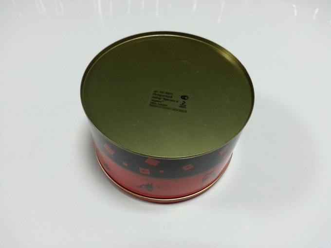 Red Colored Food Grade Tin Containers / Cylindroid Tinplate Can
