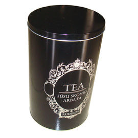 China Custom Tin Tea Canisters With Black Color For Chai Packaging , Different Designs supplier