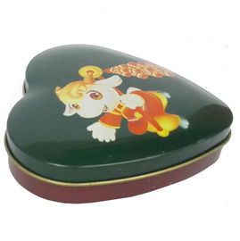 China Mini Heart Shape Chocolate Tin Box , Sweet Candy Container Box With Lid supplier