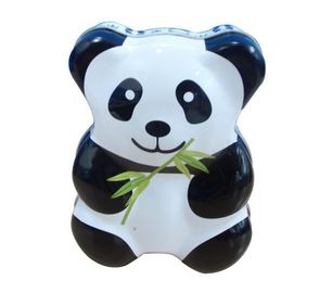 China Baby Panda Tin Candy Containers , Irregular Tinplate Candy Metal Box supplier