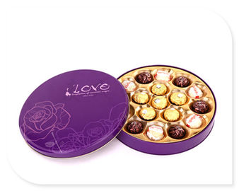 China Ferrero Rocher Chocolate Tin Box With Plastic Insert Custom Printed supplier