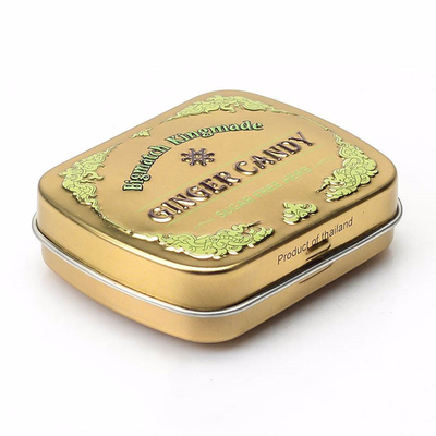 China Empty Mint Tin Containers for Food Cheap Embossed Metal Tin Boxes Small Gold Tins supplier