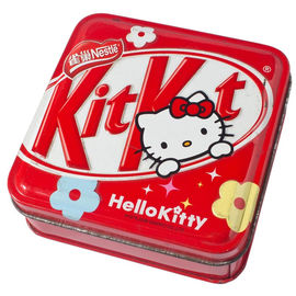 China Hello Kitty Colorful Metal Tinplate Candy Containers With Cover supplier