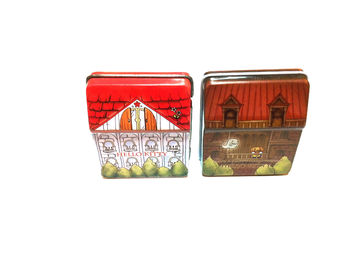 China Metal Tin Plate Square Containers Hinge Box For Candy / Plum supplier