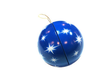 China Blue Metal Mini Tin Cans Ball Shaped Tin For Easter  , Very Popular In Western Countries supplier