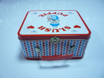 China Tinplate Rectangle Metal Tin Lunch Box For Food / Candy / Cake supplier