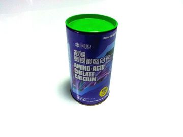 China Cylindroid Painted Metal Tin Container For Calcium Powder Packaging supplier