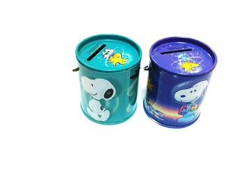 China Tinplate Tin Coin Box / Cylindroid Metal Tin Container For Money Saving supplier