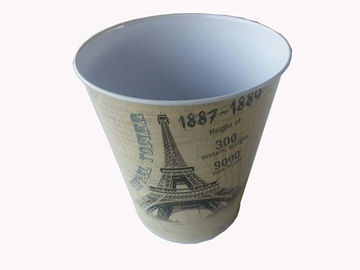 China Round Metal Tin Bucket Without Handle , 0.23mm CMYK Metal Buckets supplier