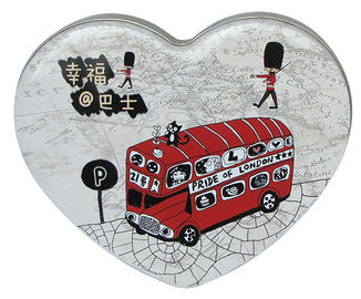 China Pride Of London , Heart Shaped Tin Container / Chocolate Packaging Box supplier