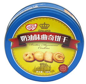 China 200 x 60mm Milk Flavor Cookie Tin Container , Looks Awesome supplier