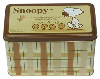 China Snoopy Cookie Tin Container  , Tin Case For Cookies / Cakes/Biscuits Packaging supplier