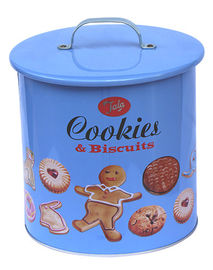 China Jala Cookies / Biscuits Food Grade Tin Containers With Handle On The Top supplier