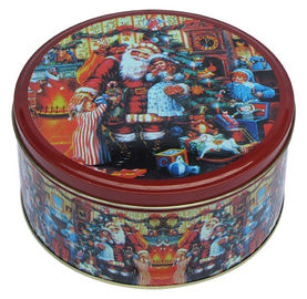 China France Chocolate Food Grade Tin Containers With Round Shape Dia168 x 80mm supplier