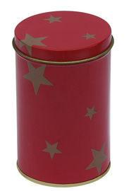 China Red Color Tin Tea Canisters , Round Tea Tin Box With Dia72 x 112hmm supplier
