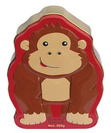 China Candy Cute Food Grade Tin Containers Tinplate Orangutan Shape supplier