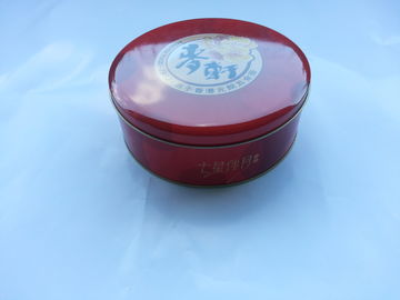 Cylinder Tin Cookie Boxes , Red Metal Tin Containers For Coffee supplier