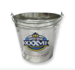 Gift / Food Packaging Small Galvenized Metal Tin Bucket With Handle supplier