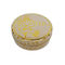Gold Flower Print Metal Tin Containers With Round Shape Dia 80mmx25mm supplier