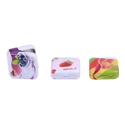 Small Square Tin Box with Lid Printed Metal Storage Boxes for Mints Tin Food Containers supplier