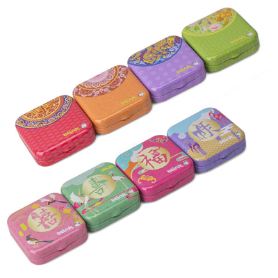 Small Square Tin Box with Lid Printed Metal Storage Boxes for Mints Tin Food Containers supplier