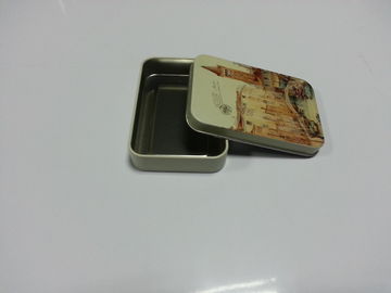 Mini Tin Can For Cards Packaging / Colorful Cellphone Tinplate Case ,Tin Container supplier