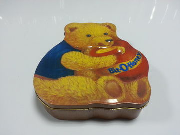 Custom Tin Candy Containers , Bear-Shaped Candy Packaging Box supplier