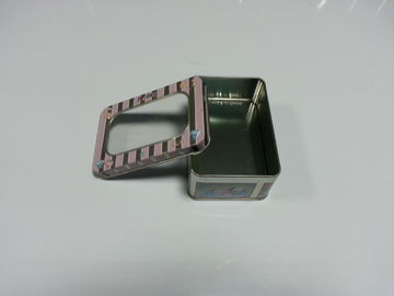 Rectangle Painted Mini Tin Cans For Mint / Candy / Wax / Plum supplier