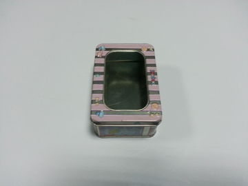 Rectangle Painted Mini Tin Cans For Mint / Candy / Wax / Plum supplier