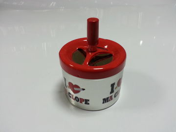 Metal Plate Ashtray Round Tin Container With Handle , 0.23 To 0.25 Mm Thickness supplier