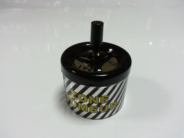 Metal Plate Ashtray Round Tin Container With Handle , 0.23 To 0.25 Mm Thickness supplier