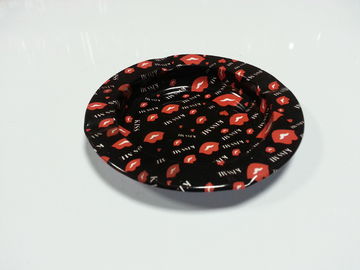 Printed Round Black Metal Tin Plate Serving Tray For Food / Water supplier