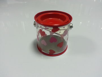 Plastic Tin Candy Containers PVC Tin Box With Transparent Body / Food Storage supplier