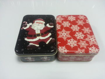 Holiday Cookie Metal Tin Container , Food Storage Tinplate Boxes supplier