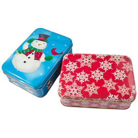 Holiday Cookie Metal Tin Container , Food Storage Tinplate Boxes supplier