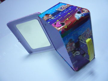 PVC Window Metal Tin Lunch Box Cartoon Colorful Hinge With Handle supplier