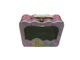 Irregular Geometry Metal Tin Lunch Box , Pink Tin Plate Containers supplier